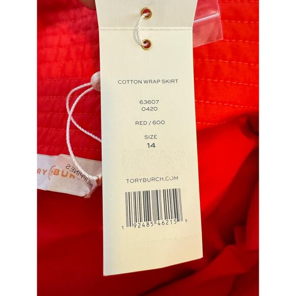 Tory Burch Holiday Red Wrap Skirt Plus Size 1X NWT - Picture 14 of 16